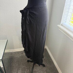 Cupshe Black Side Tie Midi Sarong, One Size